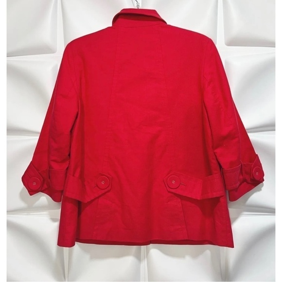 Coldwater Creek Sz 8 Red Blazer m Jacket Lined Womens Nautical - Picture 5 of 7